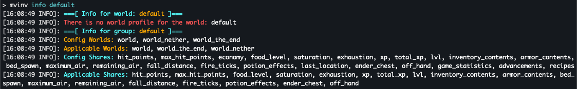 mvinv info default example